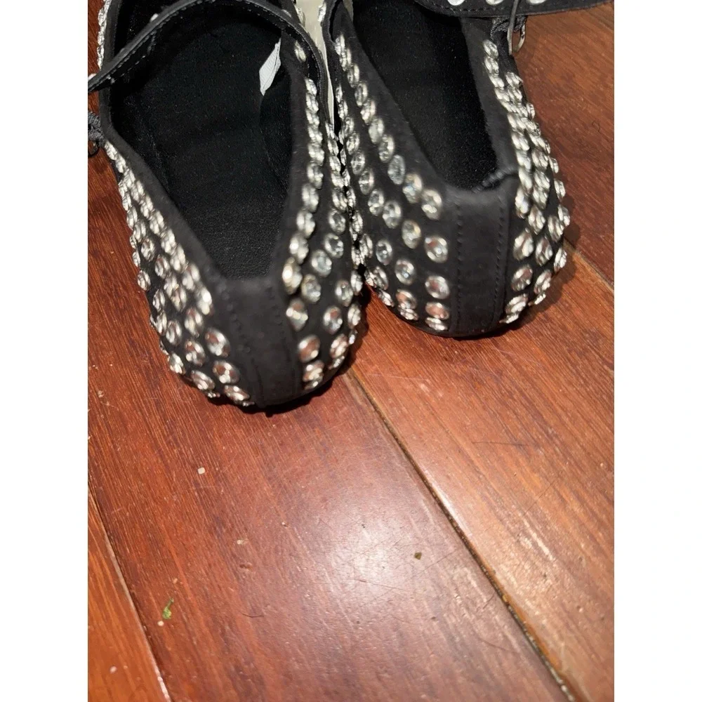 Women's Issa Rhinestone Mary Jane Ballet Flats - A New Day™ Black 9.5